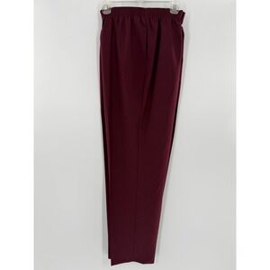 Alison Daley Womens Burgundy Elastic Waist Straight‎ Leg Pants Size 16 Burgundy